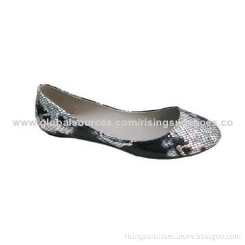 Women's Glittering Snake PU Flat Casual Shoes, Comes in Various Colors, OEM Orders are Welcome